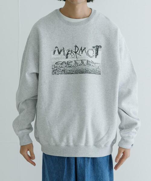 「MARMOT CAPITAL」 スウェットカットソー X-LARGE グレー メンズ_画像2
