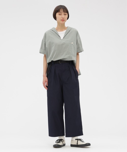 ワイドパンツ パンツ FINE COMPACT COTTON POPLIN レディースの画像