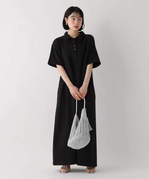 ワンピース 半袖 「WEB限定」機能性ポンチポロカットワンピース | BAYFLOW | 21