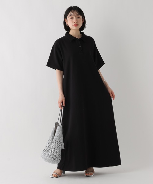 ワンピース 半袖 「WEB限定」機能性ポンチポロカットワンピース | BAYFLOW | 20