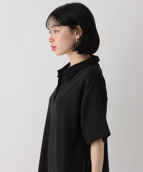 ワンピース 半袖 「WEB限定」機能性ポンチポロカットワンピース | BAYFLOW | 23