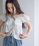 ブラウス シャツ オフショルギャザーブラウス ...の詳細画像3