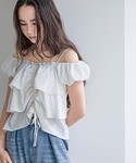 ブラウス シャツ オフショルギャザーブラウス ...の詳細画像4
