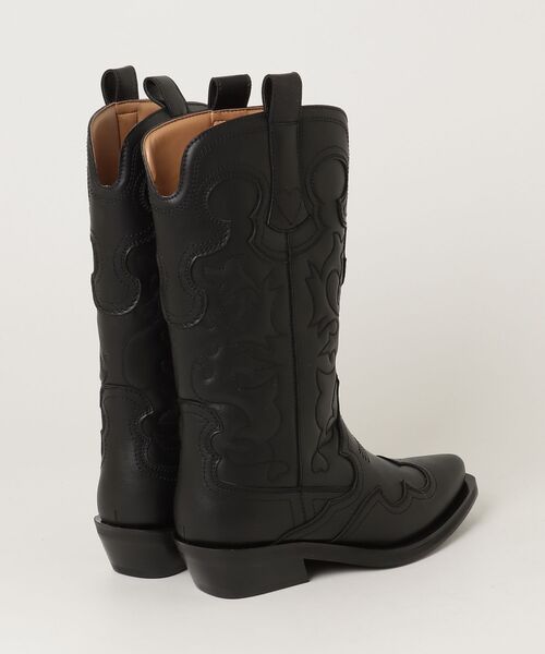 スニーカー GANNI / ガニー：「レディース」Mid Shaft Embroidered Western Boot：S3110「ANN」 メンズの画像