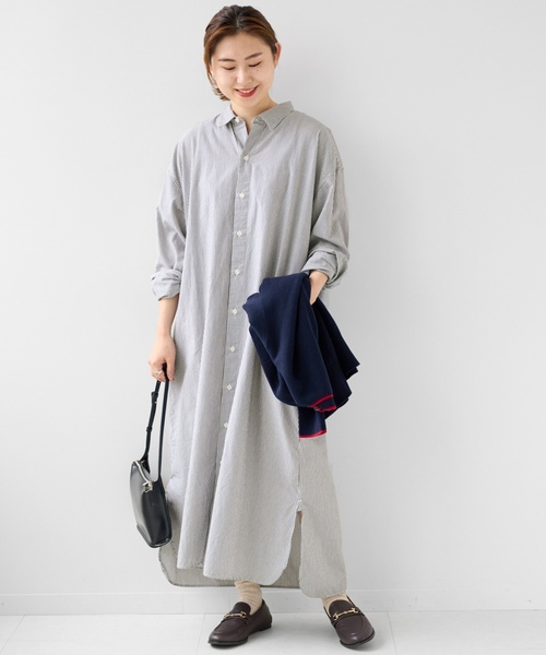 「ARMEN」 シャツワンピース FREE ブラック レディース_画像6