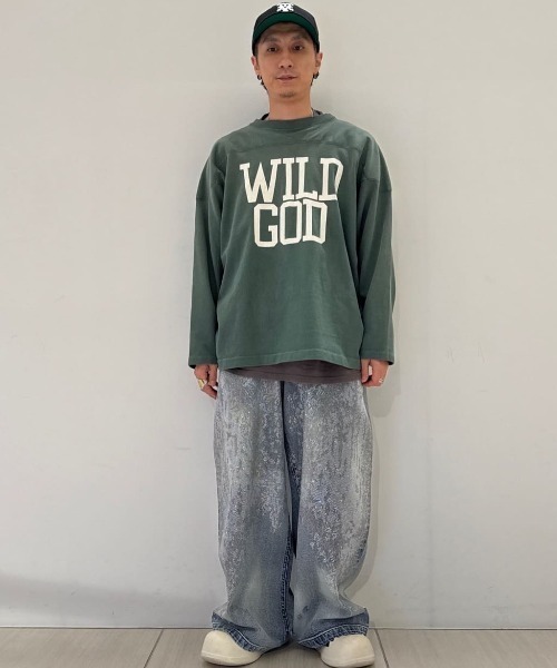 ワイドパンツ ジーンズ FR(13)NDS/フレンズ/LINE STONE BUGGY DENIM メンズ レディースの画像