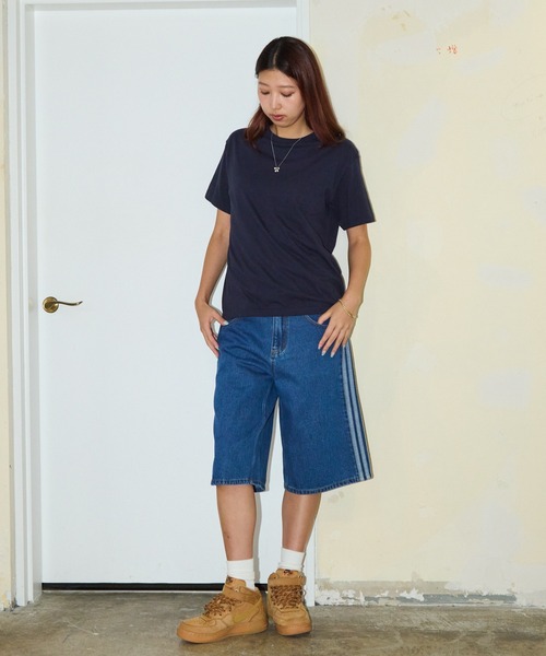adidas（アディダス） ワイドパンツ ハーフパンツ ジーンズ 短パン