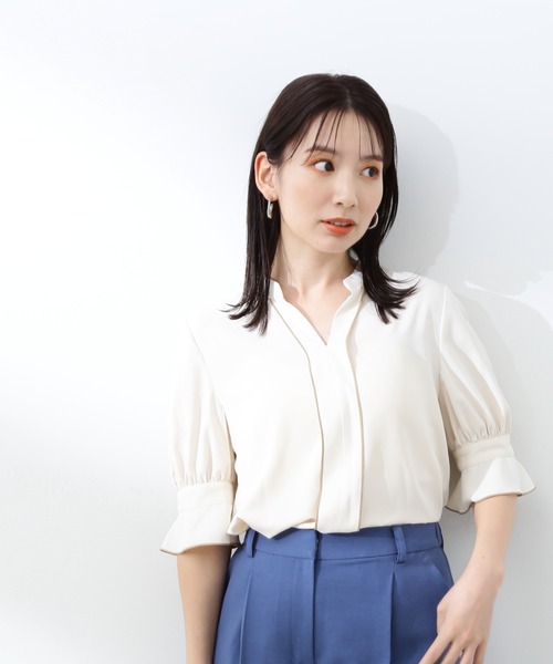 「N.(N. Natural Beauty Basic)」 半袖ブラウス MEDIUM オフホワイト レディース_画像2
