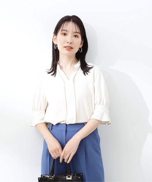「N.(N. Natural Beauty Basic)」 半袖ブラウス MEDIUM オフホワイト レディース_画像3