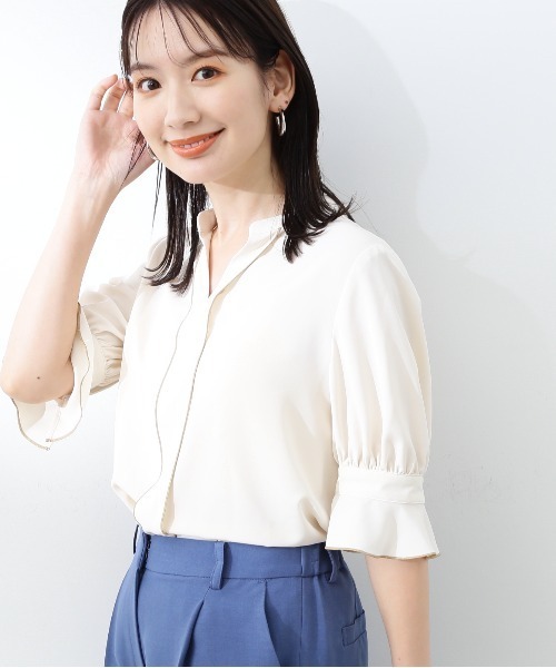 「N.(N. Natural Beauty Basic)」 半袖ブラウス MEDIUM オフホワイト レディース_画像7