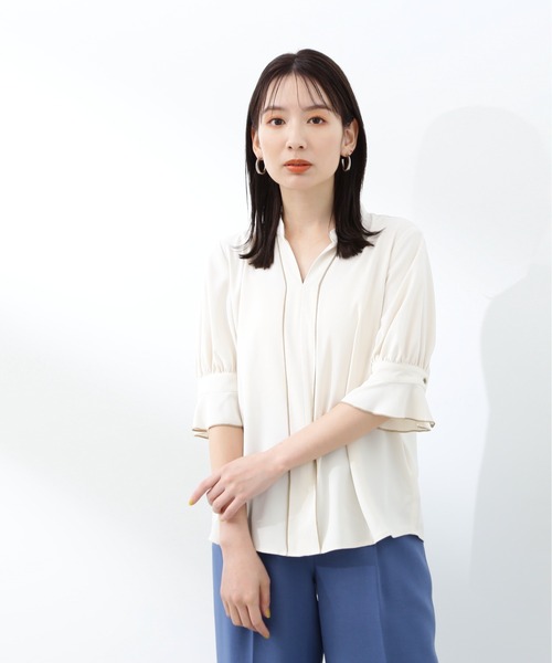「N.(N. Natural Beauty Basic)」 半袖ブラウス MEDIUM オフホワイト レディース_画像8