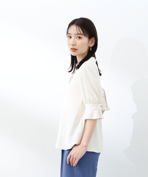 「N.(N. Natural Beauty Basic)」 半袖ブラウス MEDIUM オフホワイト レディース_画像9