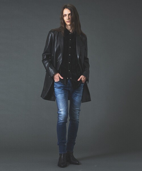 5351 POUR LES HOMMES 革ジャン ライダース レザー ハーフコート