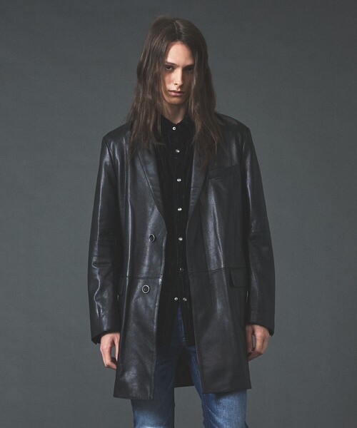 5351 POUR LES HOMMES 革ジャン ライダース レザー ハーフコート