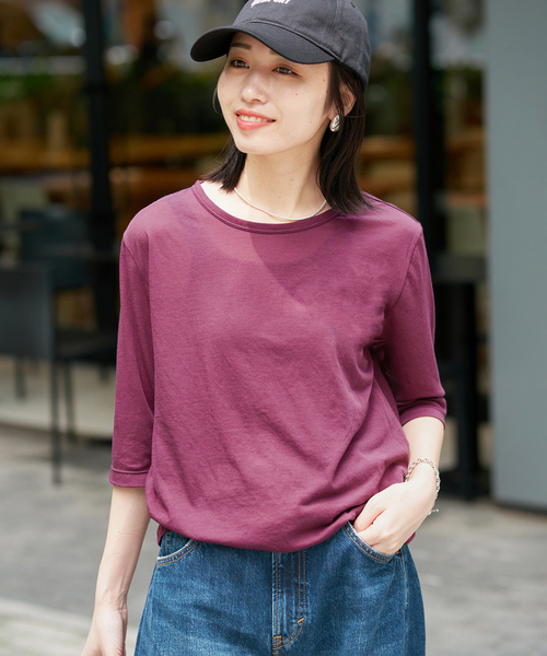 tシャツ 「WEB限定/追加2」シアー天竺5分袖Tシャツ レディース | SLOBE IENA | 04