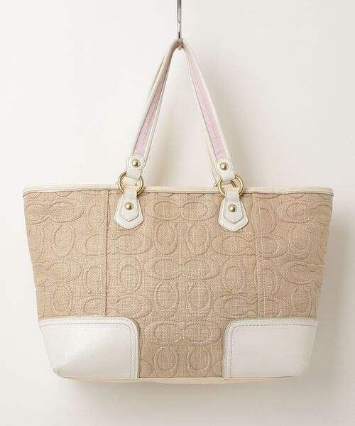 未使用級☆COACHコーチ トートバッグ ビジネス ベージュ レザー COACH（コーチ） トートバッグ - ベージュ レディース : ZOZOTOWN