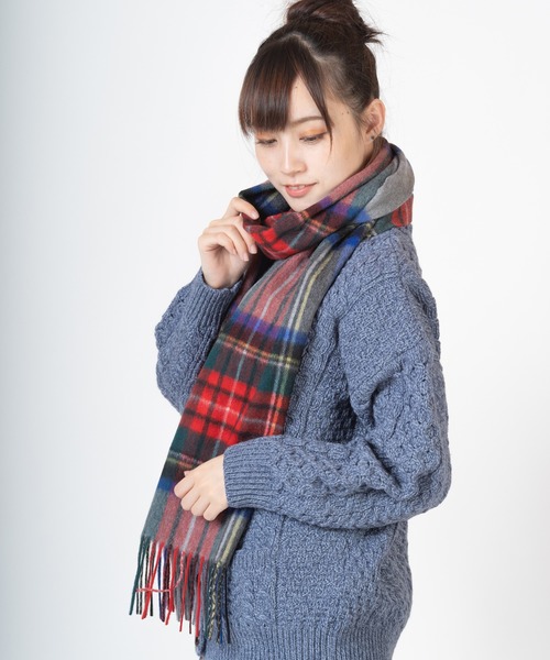Jubilee Fabric カシミヤ100% チェック柄ストール Jubilee Fabric（ジュビリーファブリック） ストール マフラー ピュア