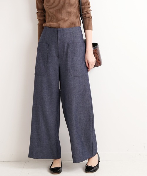 IENA 新品　タグ付き パッチポケットウールパンツ　38 IENA（イエナ） ワイドパンツ パンツ パッチポケットウールパンツ