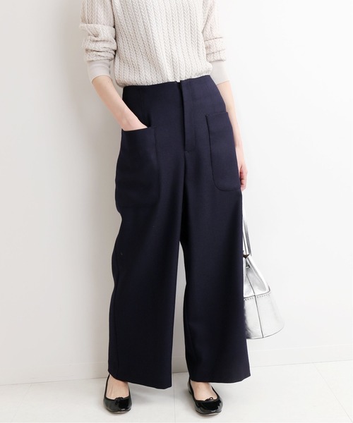 IENA 新品　タグ付き パッチポケットウールパンツ　38 IENA（イエナ） ワイドパンツ パンツ パッチポケットウールパンツ