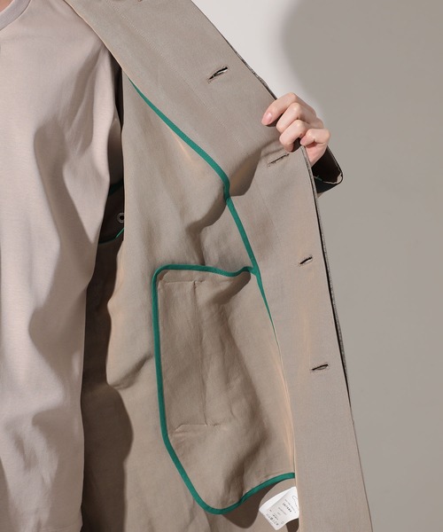 UNITED TOKYO ステンカラーコート ペーパーシャンブレーステンカラー