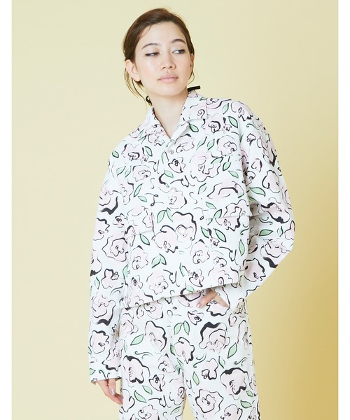 デニムジャケット gジャン ogura akane x little sunny bite Floral print denim jacketの画像