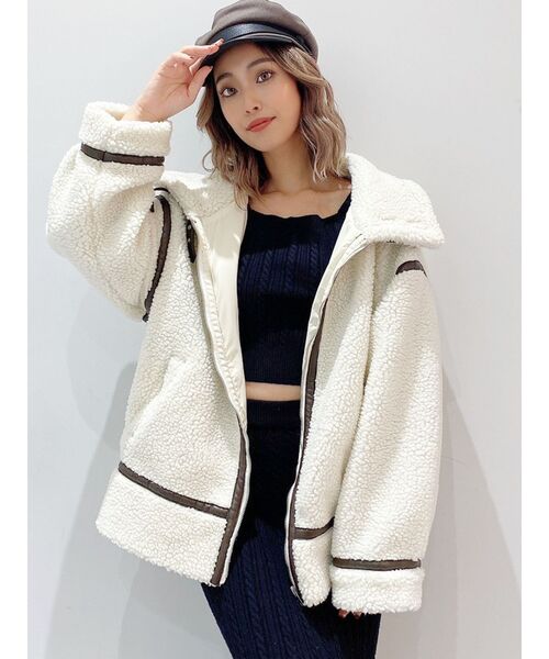 新品　GYDA ジェイダ　レディース　ボワアウター　ジャケット　ブルゾン GYDA ジャケット ブルゾン 「WEB限定」ボアパイピングブルゾン