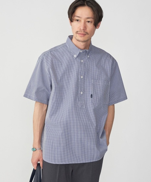 SHIPS.me シャツ 「ZOZO限定」SHIPS.me: ギンガムプルオーバーBD半袖