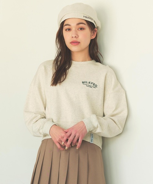 スウェット トレーナー ミルクフェド MILKFED DAILY CREWNECK SWEAT TOP レディース オートミール トップス ブランド MILKFED. スウェット トレーナー ミルクフェド MILKFED DAILY
