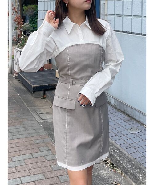 MURUA ワンピース シャツドッキングミニワンピース : ZOZOTOWN