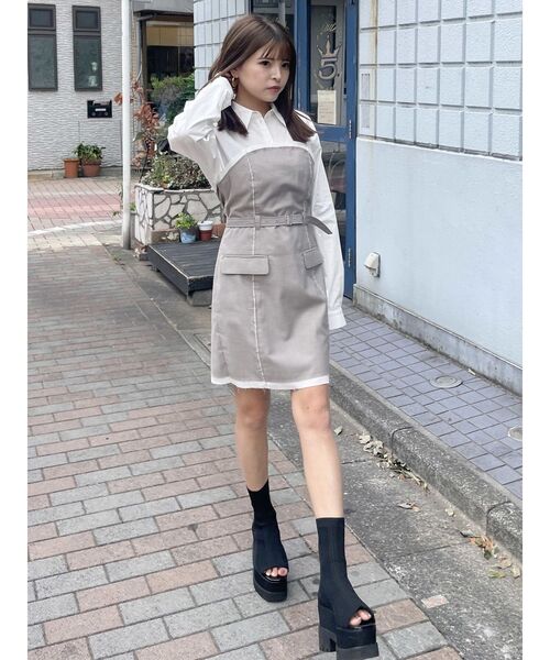 MURUA ワンピース シャツドッキングミニワンピース : ZOZOTOWN