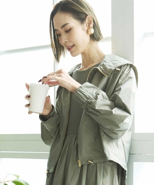 ミッシェルクラン　ドロストコンパクトブルゾン MICHEL KLEIN ブルゾン アウター 「セットアップ対応」ドロスト