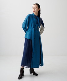 UNITED TOKYO シャツワンピース コントラデプリーツシャツ