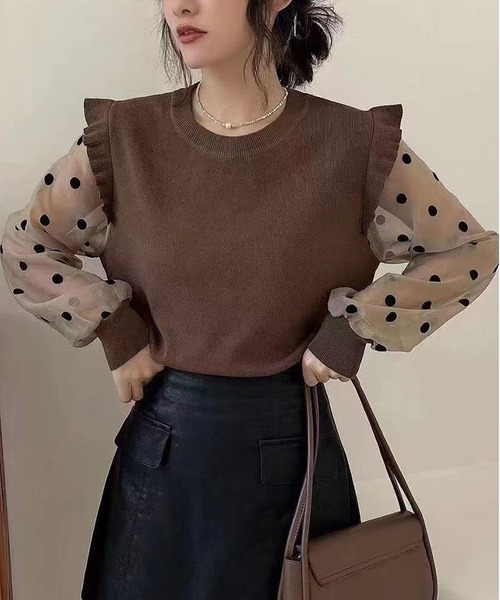 MAISON DE THERESE シャツ ブラウス バイカラーフェイクレイヤード 
