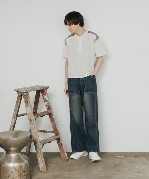 ALL RUNS ジーンズ wide painter denim pants/ワイドペインター