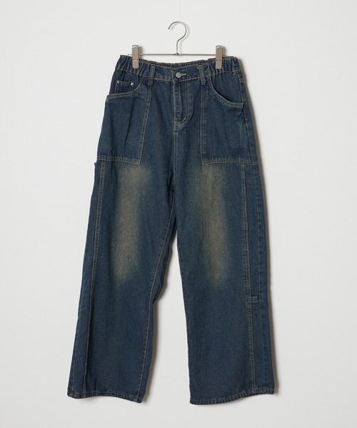 CLELヴィンテージデザイン フレアデニムパンツ　ブラック M CLEL】Vintage Design Flare Denim Pants /ヴィンテージデザイン