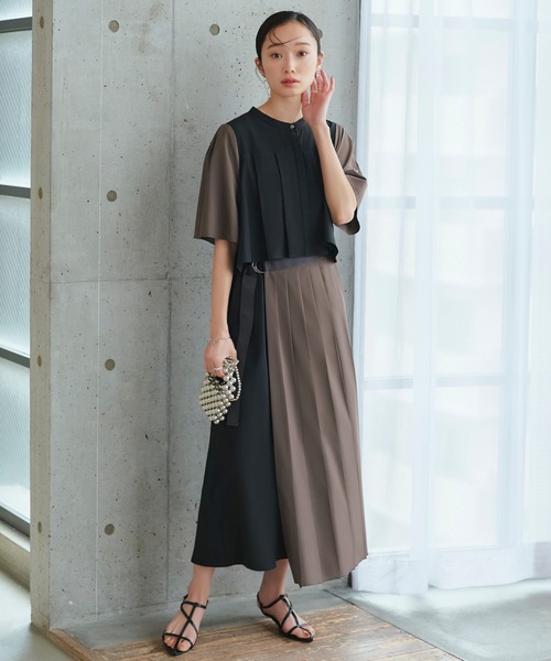 HARE ブルー 7部袖 ワンピース プリーツ シンプル 大人 モード系 HARE（ハレ）｜ワンピース（ブルー系）一覧 - WEAR