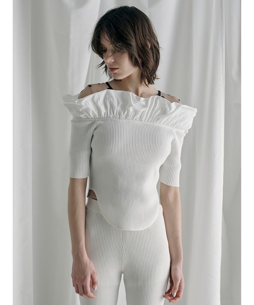 SORIN Rib Puffed Shoulder Mini Top オフショル SORIN tシャツ Rib Puffed Shoulder Mini Top レディース