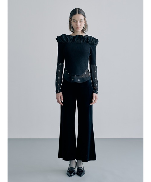 SORIN tシャツ Rib Puffed Shoulder Mini Top レディース