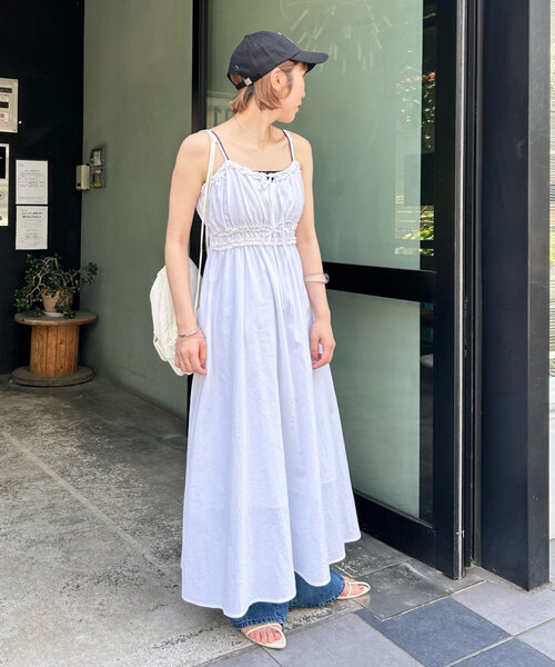 mystic（ミスティック） ワンピース 「3色展開」リボンギャザーキャミ