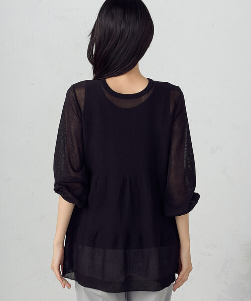ニット セーター シアーペプラムフォルムニット レディース NATURAL BEAUTY BASIC ニット セーター シアーフォルムニット