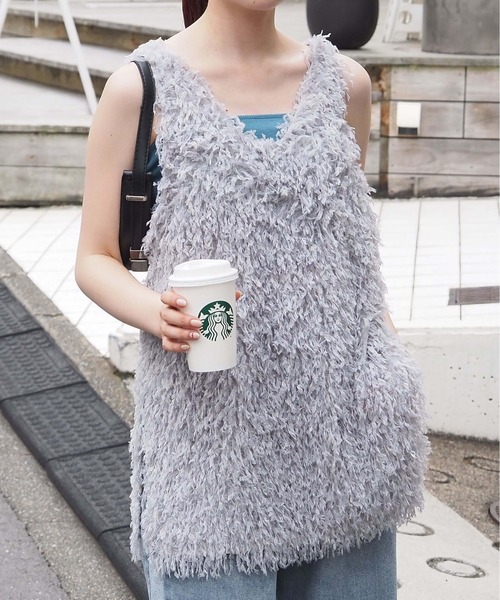 tiptop ベスト ジレ 前後2wayテープヤーンベスト レディース