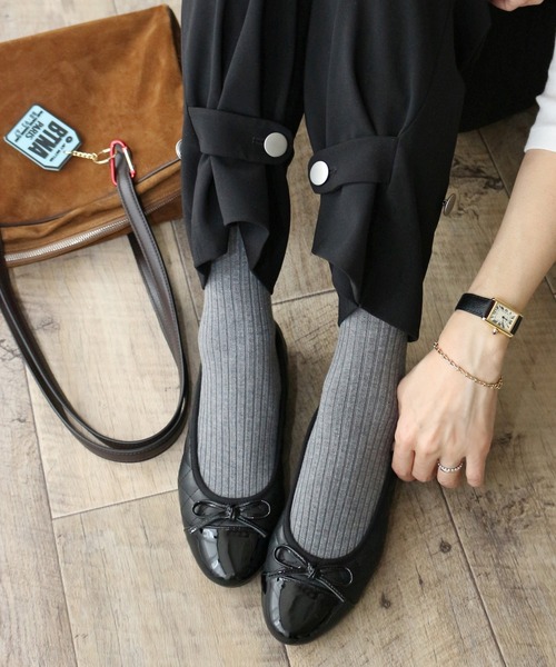 Fin（フィン） バレエシューズ パンプス トゥキャップキルティング