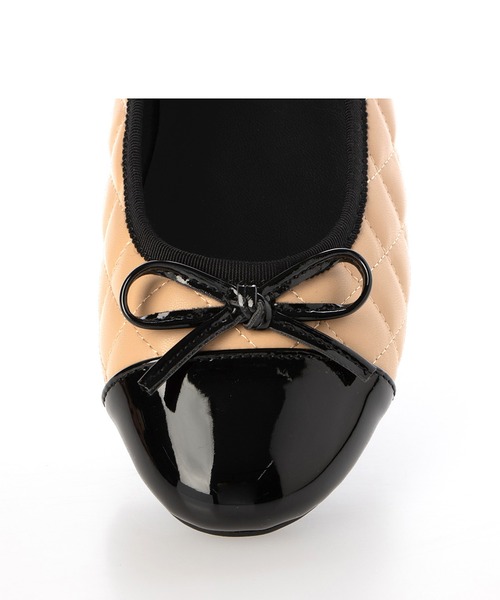 Fin（フィン） バレエシューズ パンプス トゥキャップキルティング