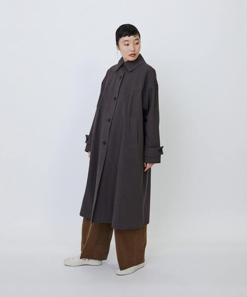LOISIR ステンカラーコート コート グランジコットンポプリンステン