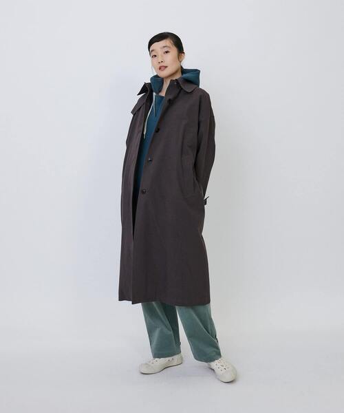 LOISIR ステンカラーコート コート グランジコットンポプリンステン