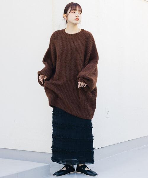 KBF（ケービーエフ） ワンピース ボリュームニットミニワンピース