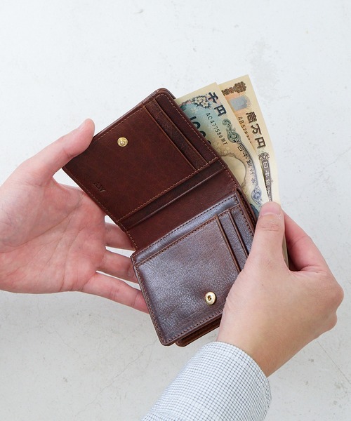 A_W 財布 折財布 二つ折り フルグレインレザー メンズ