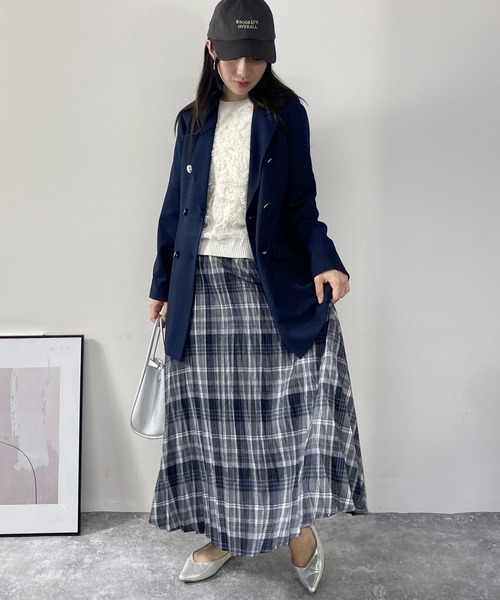 NICOLE white スカート チェックプリーツスカート : ZOZOTOWN