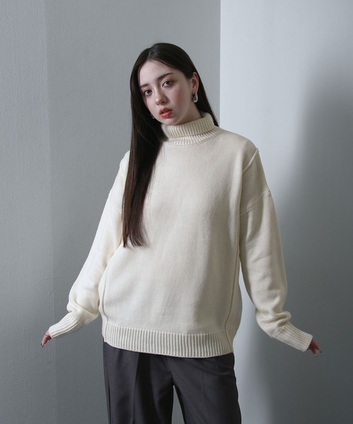 ニット セーター LYNE KINT レディース メンズ Rocky Monroe セーター ニット オーバーサイズ畦編みクルー