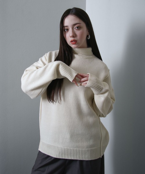 LANVIN ハイネックセーター 値下げしました!!! Nilway セーター ニット ライン オーバー ハイネック メンズ